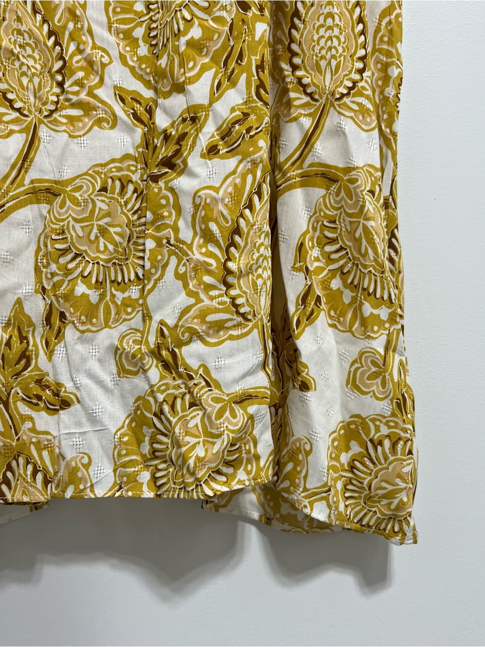Rose & Olive NWT 100% Rayon Mustard Yellow Floral Boho Blouse Plus Size - Picture 5 of 8